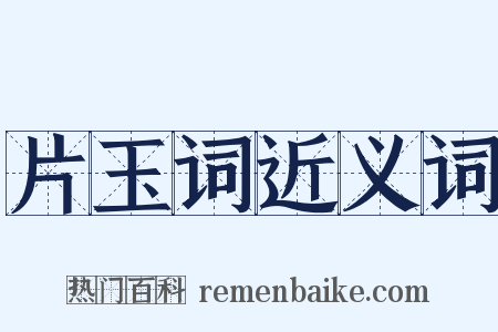 片玉词近义词是什么意思的图片